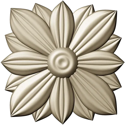 Layered Floral Rosette STL - decorative 3D model for CNC