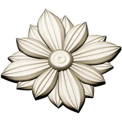 Layered Floral Rosette STL - decorative 3D model for CNC