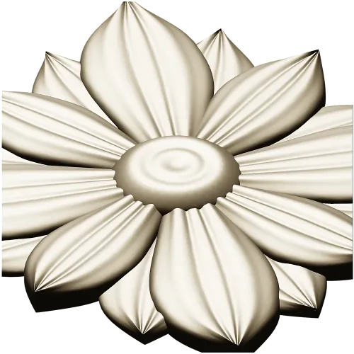 Layered Floral Rosette STL - decorative 3D model for CNC