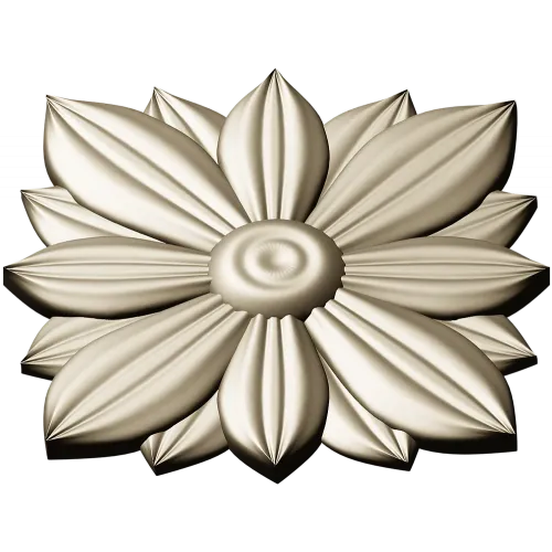 Layered Floral Rosette STL - decorative 3D model for CNC