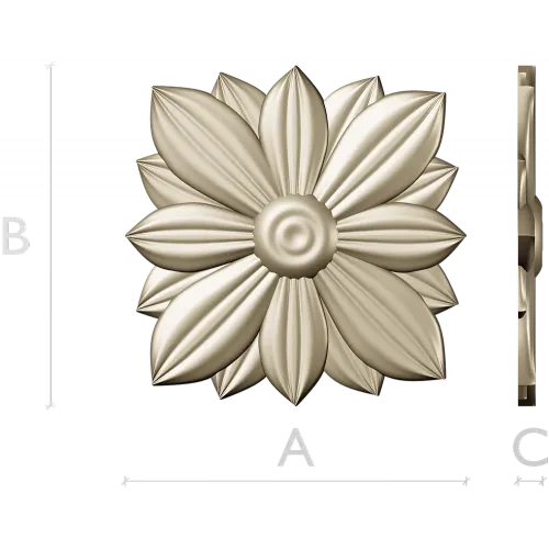 Layered Floral Rosette STL - decorative 3D model for CNC