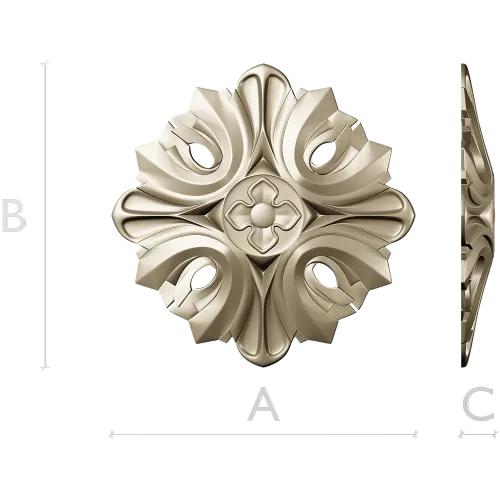 Florentine acanthus rosette - STL 3D model for CNC