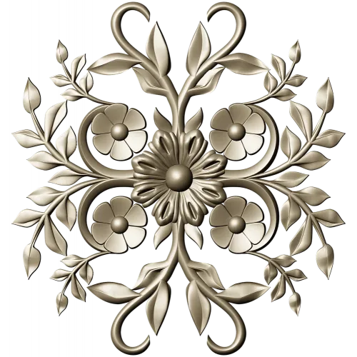 Floral Sunburst Rosette - STL 3D model for CNC