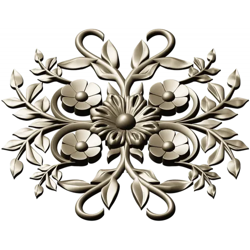 Floral Sunburst Rosette - STL 3D model for CNC