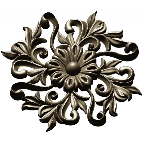 Florentine Bloom Rosette - detailed STL 3D model for CNC milling