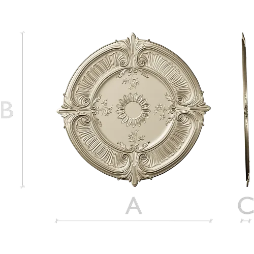 Sunburst Baroque Rosette - STL 3D model for CNC