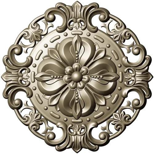 Baroque Floral Rosette STL for CNC