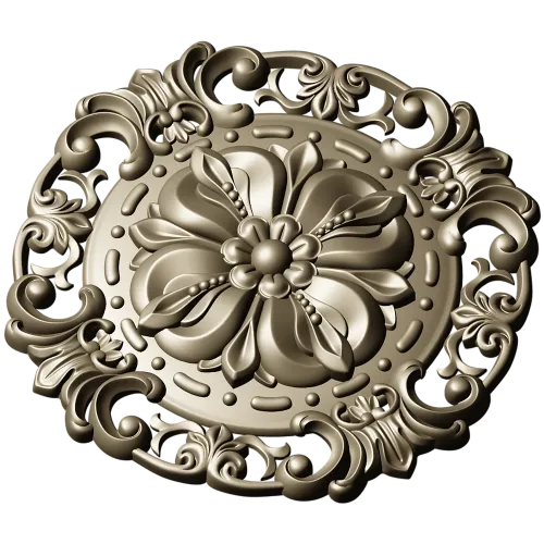 Baroque Floral Rosette STL for CNC