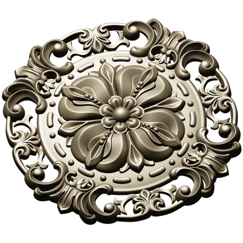 Baroque Floral Rosette STL for CNC