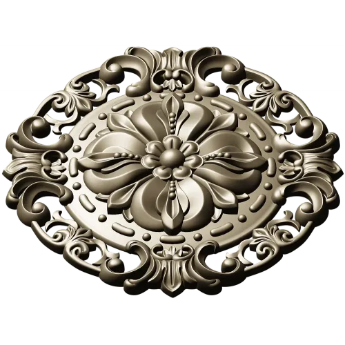 Baroque Floral Rosette STL for CNC