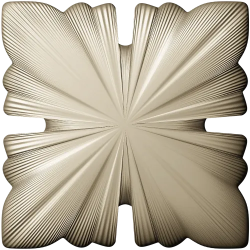 Square Floral Rosette STL for CNC Milling