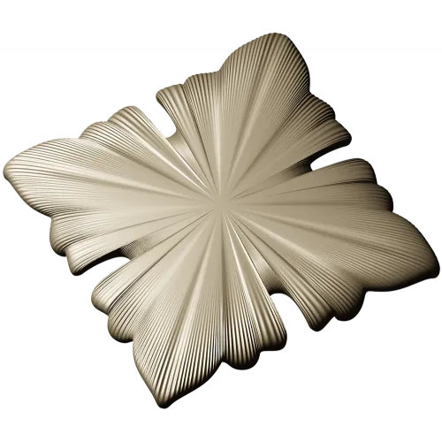 Square Floral Rosette STL for CNC Milling