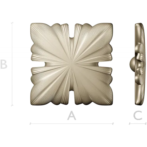 Square Floral Rosette STL for CNC Milling