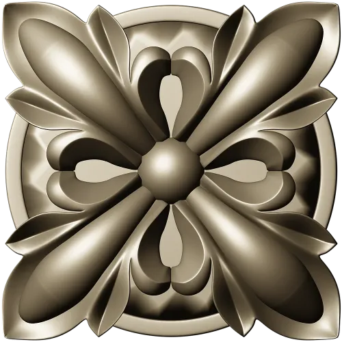 Decorative Floral Rosette STL for CNC