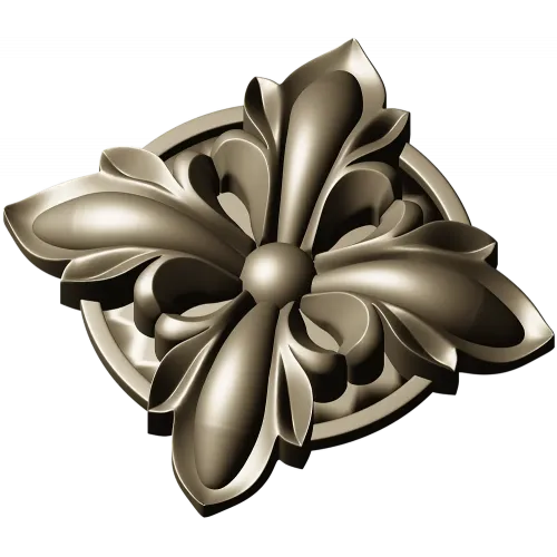 Decorative Floral Rosette STL for CNC