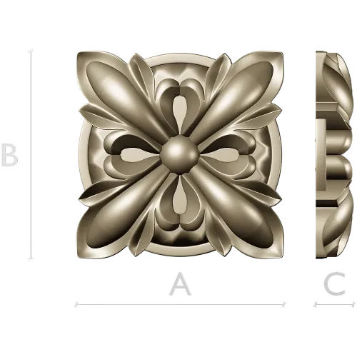 Decorative Floral Rosette STL for CNC