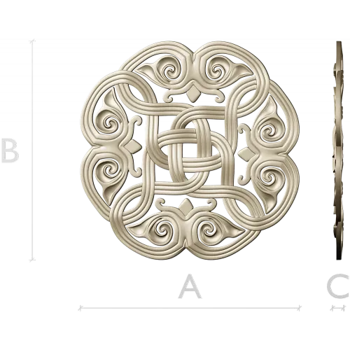 Round Celtic Knot Rosette - STL 3D Model for CNC