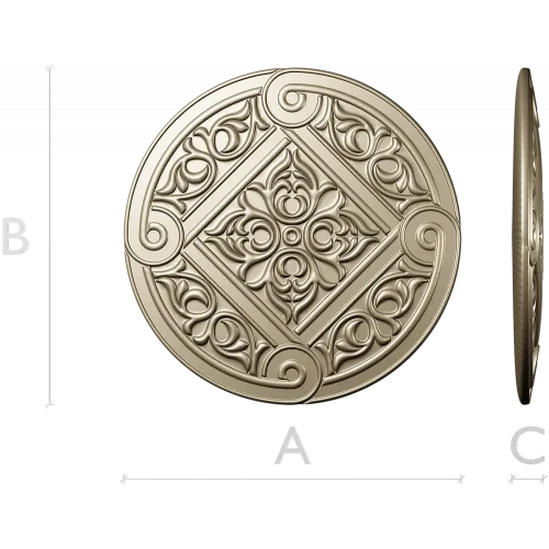 Ornamental Rosette 3D Model STL for CNC Milling