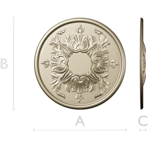 Ornate Acanthus Rosette - 3D STL Model for CNC Milling