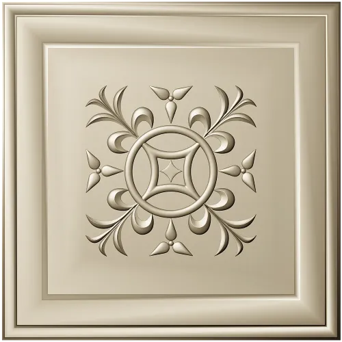 Square Rosette STL - Ornate Medallion 3D Model for CNC