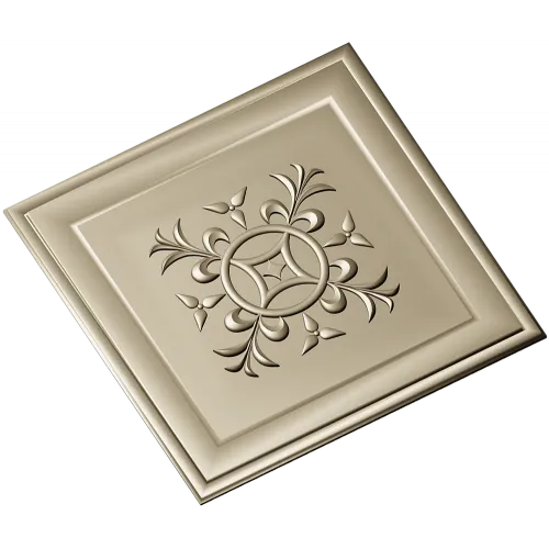 Square Rosette STL - Ornate Medallion 3D Model for CNC