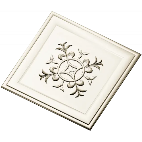 Square Rosette STL - Ornate Medallion 3D Model for CNC