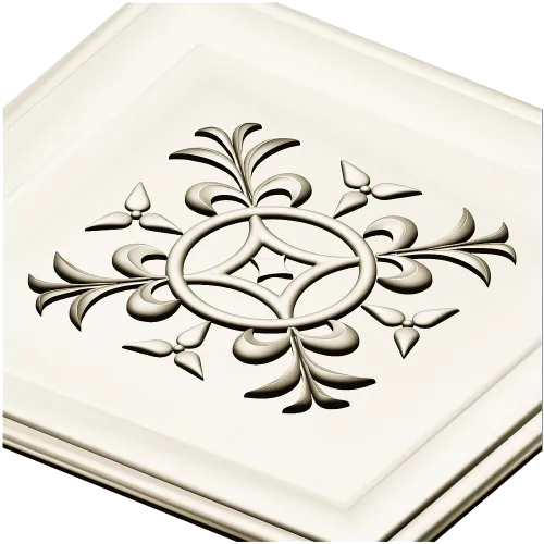 Square Rosette STL - Ornate Medallion 3D Model for CNC