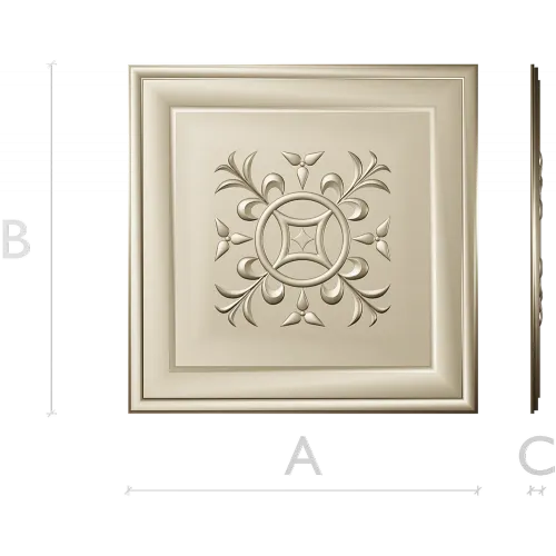 Square Rosette STL - Ornate Medallion 3D Model for CNC