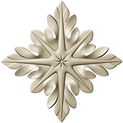 Acanthus Star Rosette - STL 3D model for CNC