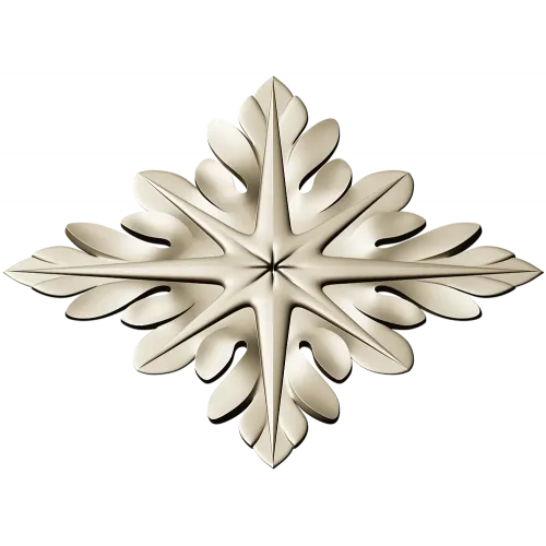 Acanthus Star Rosette - STL 3D model for CNC