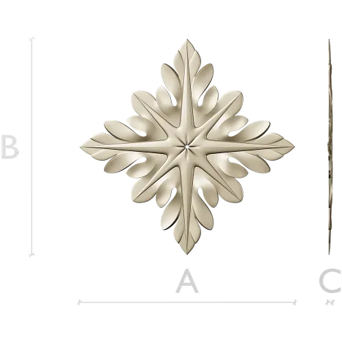 Acanthus Star Rosette - STL 3D model for CNC