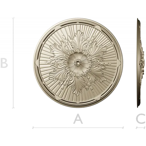 Aurelian Rosette - detailed round rosette STL for CNC