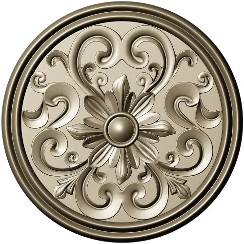 Round Floral Rosette STL 3D Model for CNC Carving