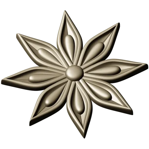 Starleaf Rosette - STL 3D model for CNC routing