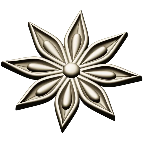 Starleaf Rosette - STL 3D model for CNC routing