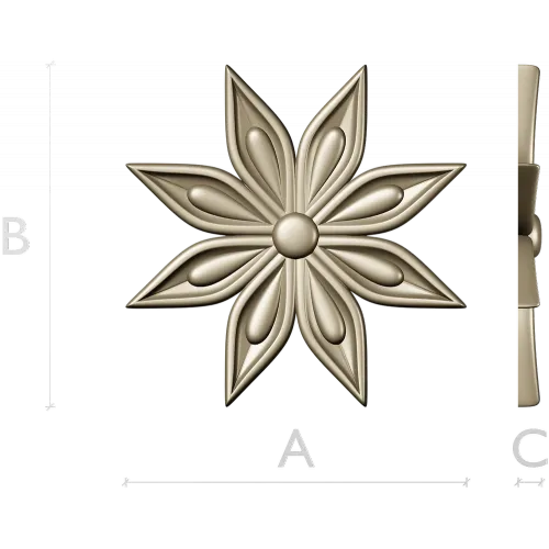 Starleaf Rosette - STL 3D model for CNC routing