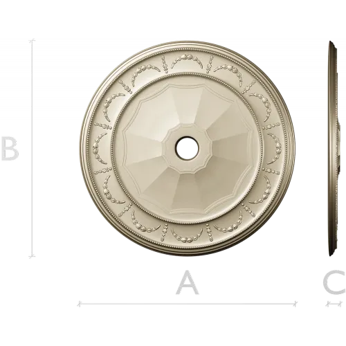Classic Garland Ceiling Rosette - STL 3D model for CNC