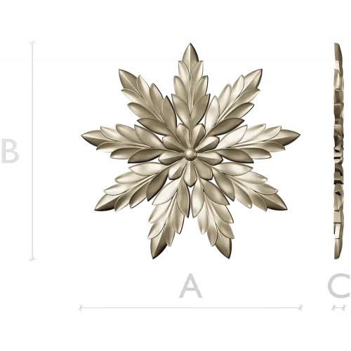 Laurel Star Rosette - STL 3D model for CNC