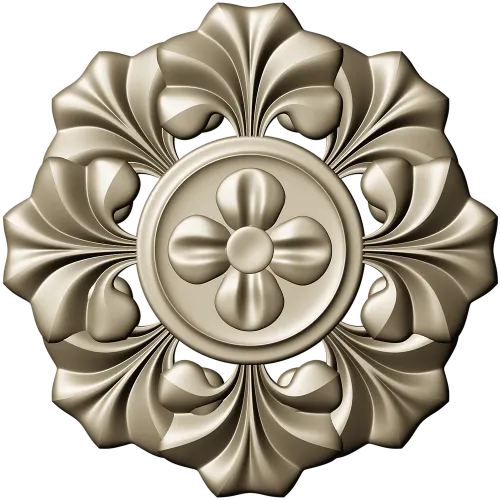 Classic Floral Rosette STL for CNC Carving