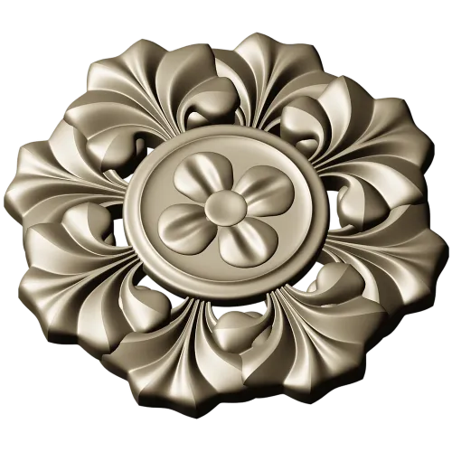 Classic Floral Rosette STL for CNC Carving
