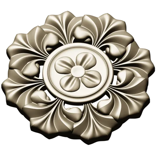 Classic Floral Rosette STL for CNC Carving