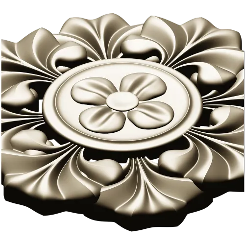 Classic Floral Rosette STL for CNC Carving