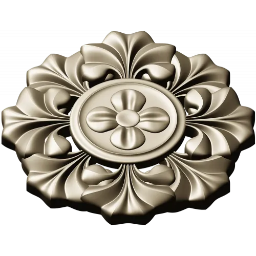 Classic Floral Rosette STL for CNC Carving