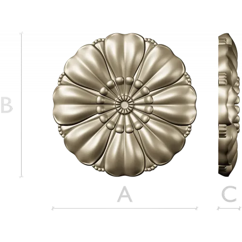 Floral rosette STL for CNC router