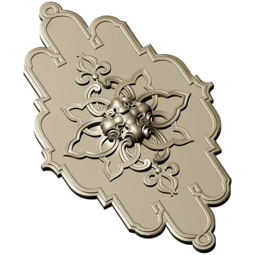 Mascaron Lily Rosette - STL 3D model for CNC milling