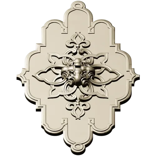 Mascaron Lily Rosette - STL 3D model for CNC milling