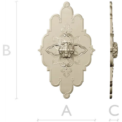 Mascaron Lily Rosette - STL 3D model for CNC milling