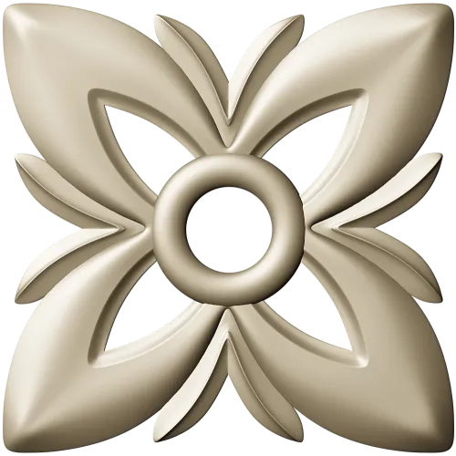 Floral Four-Petal Rosette - STL 3D Model for CNC