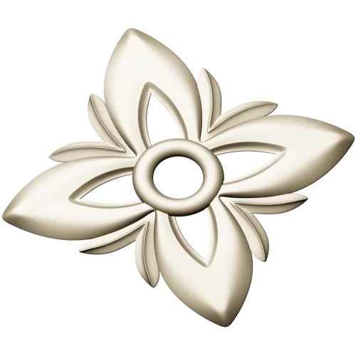 Floral Four-Petal Rosette - STL 3D Model for CNC