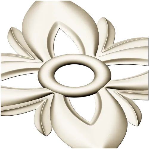 Floral Four-Petal Rosette - STL 3D Model for CNC